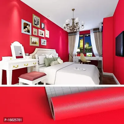 SUNBIRD Matte Red Wallpaper for Cabinets Wall Paper Roll Peel and Stick for Kitchen Vinyl Removable Self Adhesive Wallpaper for Bedroom Living Room Drawers 24 X 48 Inch_ red Matte-thumb4