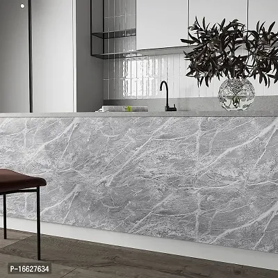 SUNBIRD Wallpaper Peel  Stick Contact Paper Decorative Self Adhesive Vinyl Wallpaper for Kitchen Cabinet Furniture Countertop Waterproof 24 x 121cm_ Grey Marble