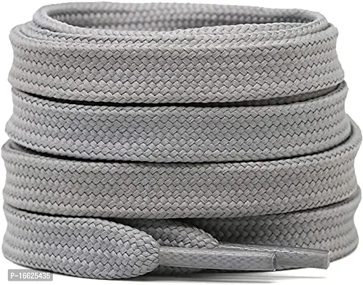 SUNBIRD 5 Pair Ova/sneaker/Flat Shoes laces Athletic Shoe Laces for Sport/Running Shoes Shoe Strings Round Oval /Flat/sneaker Shoe Lace (5 pair, Grey Flat)