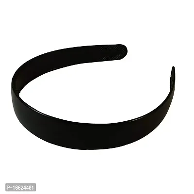 SUNBIRD Girls Set Of 6 Black Color Plastic Hair Bands 25 mm Hair Band Hair Band Kids Girls (Black)