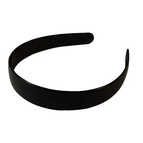 Hot Women Girls Fashion Simple Canvas Fabric Wide Headband Hair Band Headwear Solid Hair Accessories Casual New Daily Use (Cool Black)