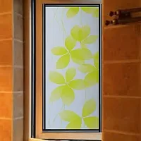 SUNBIRD Window Privacy Film, Decorative Stained Glass Window Film, Frosted Window Tinting Film for Home, House Door Glass (Green Leaf dot 43 X 121 CM)-thumb1