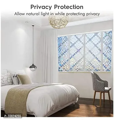 SUNBIRD New Decorative Privacy Window Film Frosted Glass Film Stained Glass Window Sticker with Glue Self Adhesive Glass Sticker for Office and Home Decoration (24 X 72 Inch, Crystal Circle)-thumb3