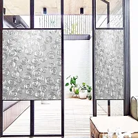 SUNBIRD Window Privacy Film, Decorative Stained Glass Window Film, Frosted Window Tinting Film for Home, House Door Glass (60X 121 cm Silver Rose)-thumb3