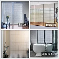 SUNBIRD Window Film Anti UV Anti Glare Plaid Pattern Window Sticker for Office Bedroom Kitchen Bathroom (45 x 200cm)-thumb1