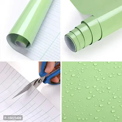 SUNBIRD Wallpaper Glossy Peel and Stick Self-Adhesive Waterproof Oil-Proof Kitchen Home Gloss Wallpaper Peel and Stick(24 X 75 Inch, Parrot Green Vinyl)-thumb4