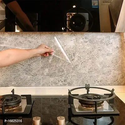 SUNBIRD? 50cm X 200cm Clear Transparent Kitchen Backsplash Protective Contact Paper Removable Clear Wall Protector Oil Proof Waterproof Sticker Easy to Clean-thumb0