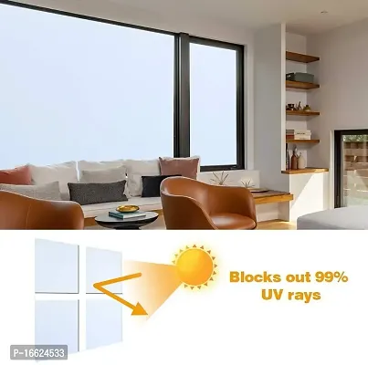 SUNBIRD? 50cm X 10Ft White Opaque Window Film Window Privacy Film for Home Office Window Covering Sun Blocking Anti UV Heat Control Static Cling-thumb2
