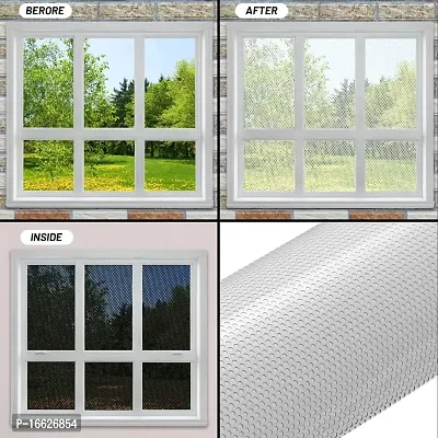 SUNBIRD 60cm X 200cm One Way Privacy Window Film,White Perforated Vinyl Window Film,Self Adhesive Dotted Perforated Mesh Window Vinyl Privacy Film for Car and Home-thumb5