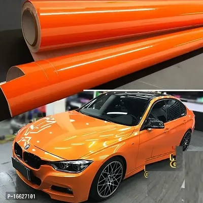 SUNBIRD Orange Vinyl Wrap Vinyl Car Wrap Sticker Decal Roll Car Bike Interior Car Body Covering Vinyl Stretch Film-thumb0