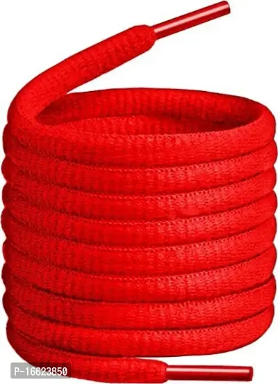 SUNBIRD 5 Pair Ova/sneaker/Flat Shoes laces Athletic Shoe Laces for Sport/Running Shoes Shoe Strings Round Oval /Flat/sneaker Shoe Lace (5 pair, Red oval)-thumb0