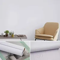 SUNBIRD Self-Adhesive White Contact Paper White Wallpaper Peel and Stick Wallpaper Waterproof Vinyl Roll Decorative Kitchen Cabinet Table-thumb1