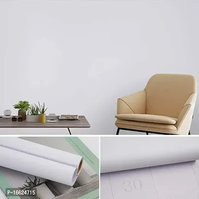 SUNBIRD Self-Adhesive White Contact Paper White Wallpaper Peel and Stick Wallpaper Waterproof Vinyl Roll Decorative Kitchen Cabinet Table-thumb2