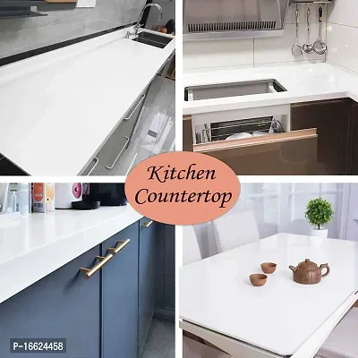 SUNBIRD Self-Adhesive White Contact Paper White Wallpaper Peel and Stick Wallpaper Waterproof Vinyl Roll Decorative Kitchen Cabinet Table-thumb3