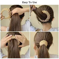 SUNBIRD Plastic Ponytail Holder Bun Maker Bird Nest Shaped Hair Clips for Thick And Thin Hair Accessories for Women and Girls pack of 4-thumb4