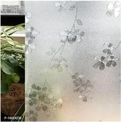 SUNBIRD Decorative Window Film,Flower Static Cling Privacy Door Film, Non Adhesive Heat Control Anti UV Window Cling for Office and Home-thumb2