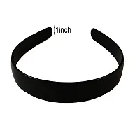 SUNBIRD Girls Set Of 6 Black Color Plastic Hair Bands 25 mm Hair Band Hair Band Kids Girls (Black)-thumb2