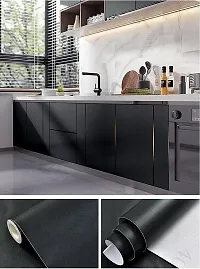 SUNBIRD Wallpaper Peel and Stick Self Adhesive Removable Contact Paper for Cabinet Countertop Furniture Kitchen Vinyl Film (Matte Black, 12 x 100)-thumb3