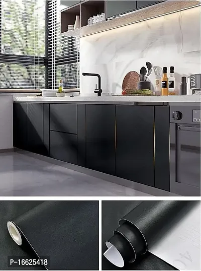 SUNBIRD Wallpaper Peel and Stick Self Adhesive Removable Contact Paper for Cabinet Countertop Furniture Kitchen Vinyl Film (Matte Black, 12 x 100)-thumb4