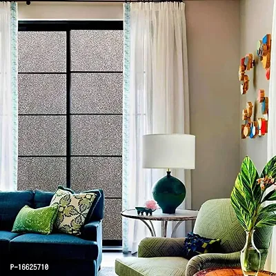 SUNBIRD Glitter Film Frosted Glass Electrostatic Self-Adhesive Protection Window Stickers Anti-UV for Home Living Room(24 X 72 Inch Glitter Blackout)-thumb3