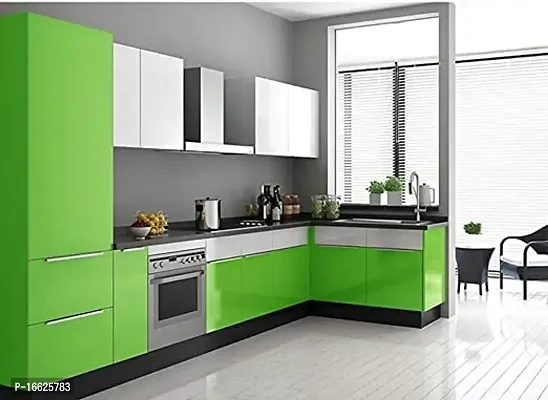 SUNBIRD Wallpaper Glossy Peel and Stick Self-Adhesive Waterproof Oil-Proof Kitchen Home Gloss Wallpaper Peel and Stick (24 X 60 Inch, Green Vinyl)