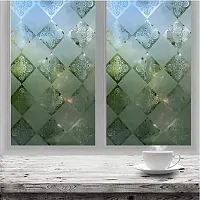 SUNBIRD Window Film Etched designee Static Cling Glass Door Film, Non Adhesive Heat Control Anti UV Window Cling for Office and Home Decoration Glass Covering-thumb1