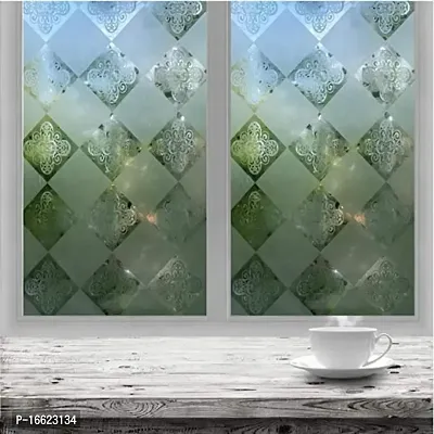 SUNBIRD Window Film Etched designee Static Cling Glass Door Film, Non Adhesive Heat Control Anti UV Window Cling for Office and Home Decoration Glass Covering-thumb2