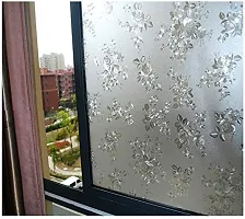 SUNBIRD New Decorative Privacy Window Film Frosted Glass Film Stained Glass Window Sticker with Glue Self Adhesive Glass Sticker for Office and Home Decoration (24 X 72 Inch, Babylone Flower)-thumb1