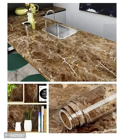 SUNBIRD Self Adhesive Decorative Contact Paper Peel and Stick Color Wallpaper Waterproof PVC Home Kids Room Kitchen (Brown Italian Marble, 24 X 48 Inch)-thumb3