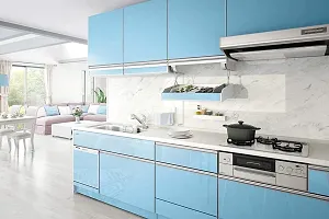 SUNBIRD Wallpaper Glossy Peel and Stick Self-Adhesive Waterproof Oil-Proof Kitchen Home Gloss Wallpaper Peel and Stick (24 X 60 Inch, Sky Blue Vinyl)-thumb2