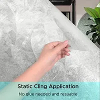 SUNBIRD Decorative Window Film,Flower Static Cling Privacy Door Film, Non Adhesive Heat Control Anti UV Window Cling for Office and Home-thumb2