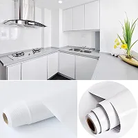 SUNBIRD Wallpaper Peel and Stick Self Adhesive Removable Contact Paper for Cabinet Countertop Furniture Kitchen Vinyl Film (White, 12 x 100)-thumb2