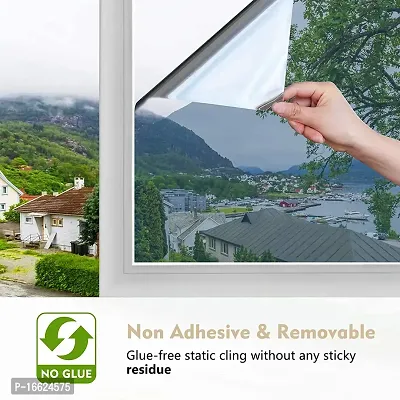 SUNBIRD? 50cm*200cm Window Film Clings for Home UV Blocking Reflective Mirror Heat Control Film Daytime Privacy Protection Removable Non-Adhesive Static Cling-thumb4