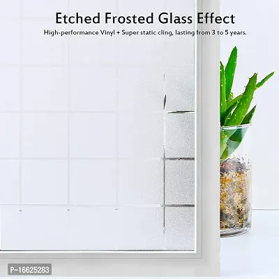 SUNBIRD Window Privacy Film, Frosted Removable Glass Covering for Bathroom, Opaque Static Cling Heat Control Door Sticker for Home (24 X 48 Inch, Square Box Small)-thumb4