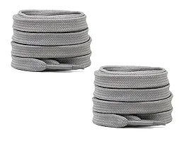 SUNBIRD 5 Pair Ova/sneaker/Flat Shoes laces Athletic Shoe Laces for Sport/Running Shoes Shoe Strings Round Oval /Flat/sneaker Shoe Lace (5 pair, Grey Flat)-thumb1