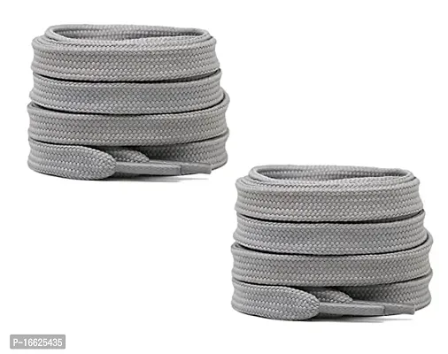 SUNBIRD 5 Pair Ova/sneaker/Flat Shoes laces Athletic Shoe Laces for Sport/Running Shoes Shoe Strings Round Oval /Flat/sneaker Shoe Lace (5 pair, Grey Flat)-thumb2