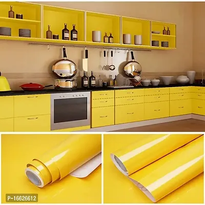 SUNBIRD 24 Inch X 60 Inch Yellow Contact Paper for Cabinets Kitchen Countertops Furniture High Glossy Peel and Stick Wallpaper Glitter Decorative Self Adhesive Vinyl/ PVC Film Waterproof Removable