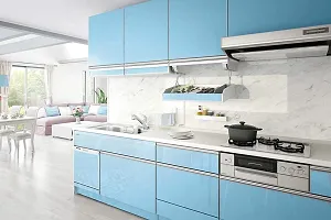 SUNBIRD Blue Contact Paper Glossy Peel and Stick Wallpaper Self Adhesive for Cabinets Kitchen Countertops Furniture 15x48_Inch-thumb3