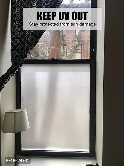 SUNBIRD Privacy Window Films, Opaque Frosted Glass Tint Static Cling Treatment Protects Home Security Without Blocking Daylight - Heat Control 24 x 70 inch_ Window Film-thumb5