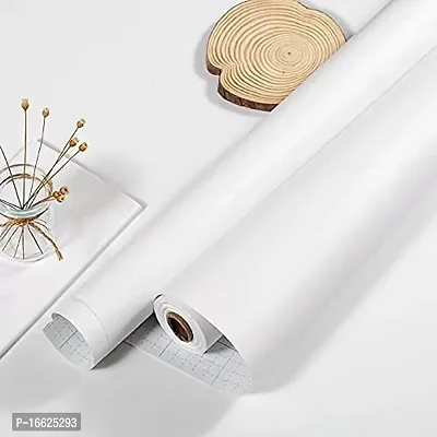 SUNBIRD Self-Adhesive White Contact Paper Wallpaper Removable Waterproof Peel and Stick Vinyl Self-Adhesive Paper Shelf Liner for Decorating Wall Table Wall and Door Reform-thumb2