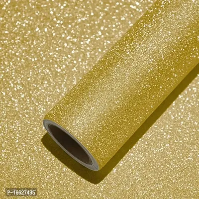 SUNBIRD Gold Glitter Vinyl Roll Self Adhesive Contact Paper 24 X 60 Inch Wallpaper Stick and Peel Glittery Golden Wall Paper Cover Decorative for Bedroom Kitchen Cabinet Dresser Drawer Liner DIY-thumb0