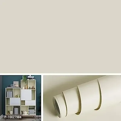 SUNBIRD Beige Peel and Stick Wallpaper Matte Beige Cream Contact Paper Solid Beige Wall Paper Self-Adhesive Thick Vinyl Removable Texture Cream Wallpaper for Cabinets Wall 24x48 Inch