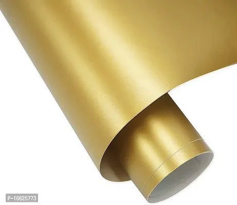 SUNBIRD Gold 24 x 78_inch Polyester Self Adhesive, Peel-Stick Wallpaper, Gold Contact Paper Metallic Contact Paper Peel and Stick Wallpaper Metal Self Adhesive Removable Vinyl Gold