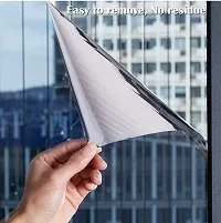 SUNBIRD? 2Pcs 50cm*4Feet One Way Mirror Film Daytime Privacy Heat Control Reflective Glass Covering Anti UV Solar Film Static Cling House Window Tint II Silver II-thumb1