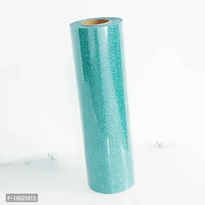 SUNBIRD Wood Grain Self Adhesive Peel and Stick Wallpaper Removable Wallpaper Vinyl Film Shelf Paper  Drawer Liner Roll for Home Use (24 X 48 Inch, Gray Concrete) Jade Green Glitter-thumb2
