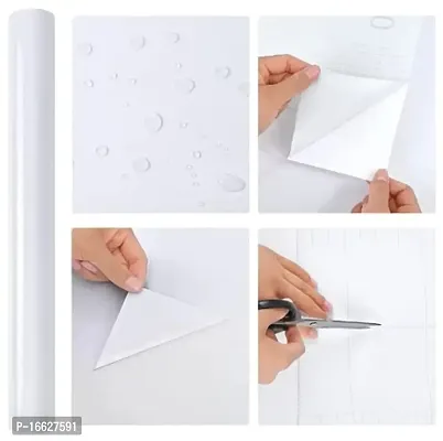 SUNBIRD Wallpaper Peel and Stick Wallpaper Self Adhesive Embossed White Removable Kitchen Wallpaper Vinyl Film Wallpaper Cabinet Furniture Countertop Shelf Paper (24 X 78 Inch, White Vinyl)-thumb5