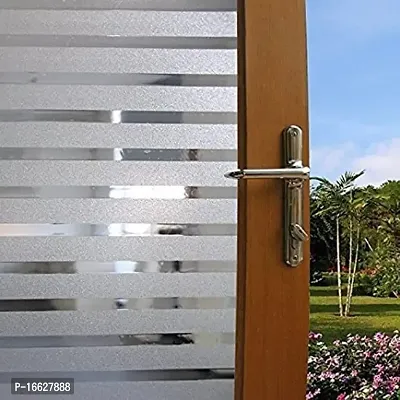 SUNBIRD Window Frosted Film for Glass Privacy Strips Design Glass Sticker for Home Office Security Self Static Cling Vinyl Film for Bathroom Shower Room Glass Door (Strips Design / 24 X 80 inch)-thumb5