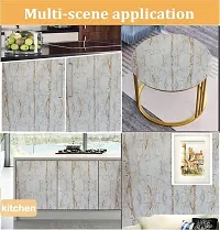 SUNBIRD Marble Wallpaper Wall Sticker for Kitchen Cabinets Bathroom Peel  Stick Wall Removable Contact Paper Waterproof Wall Paper (24 X 48 Inch, Golden White Marble)-thumb3