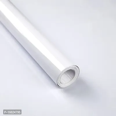 SUNBIRD Sticky Back Plastic White Vinyl Wrap 30X200cm Self Adhesive Peel and Stick Wallpaper Waterproof Glossy Film Roll for Kitchen Cupboard Countertops Removable-thumb0