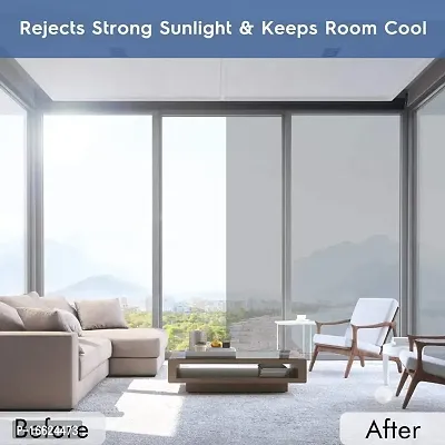SUNBIRD? One Way Window Film Mirror Effect Tint Glass Covering for Home Office Daytime Privacy Protecting Reflective Heat Control Anti II UV Door Sticker for House II 20inch X 60inch II Silver-thumb5